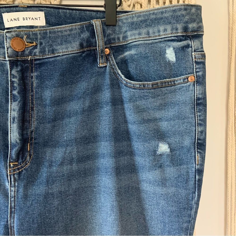LANE BRYANT Fit Genius High Rise Boot Jeans Medium Wash Magic Waistband 26/28 - Picture 6 of 14